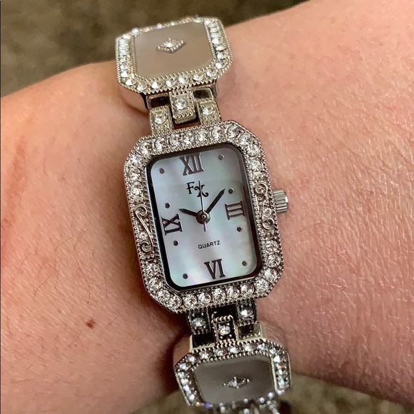 Franz Xavier Accessories - Beautiful Encrusted White Rhinestone Watch (A-13)